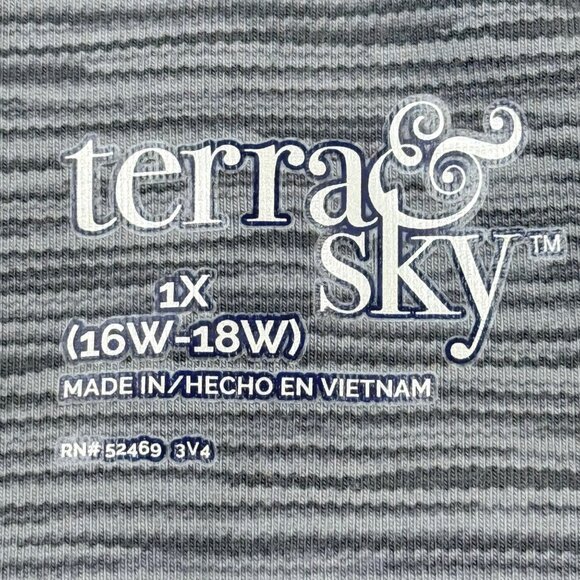 Terra & Sky Women's Space Dye Grey Capri Legging Plus Size 1X (16W-18W) NWT - Picture 6 of 11